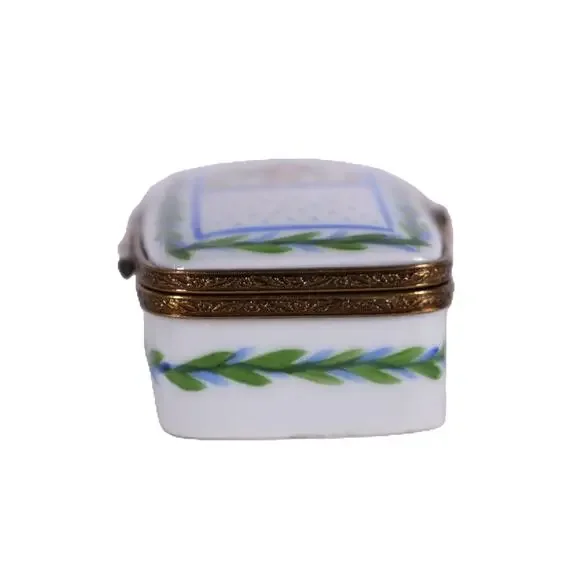 Vintage Limoges Hand-Painted Porcelain Stamp/Trinket Box – Dual Compartment - Picture 7 of 9